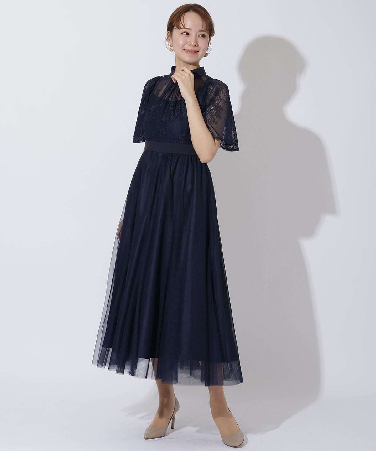 アンドクチュール「コードチュール刺しゅうフレアドレス」|ドレス|