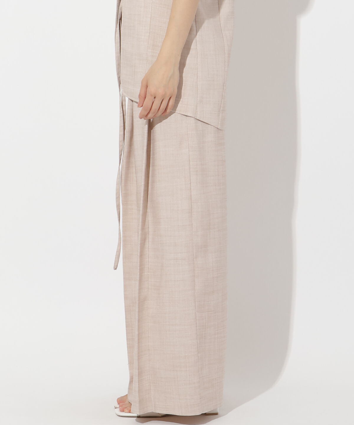 アンドクチュール「麻調プリーツワイドパンツ」|その他|