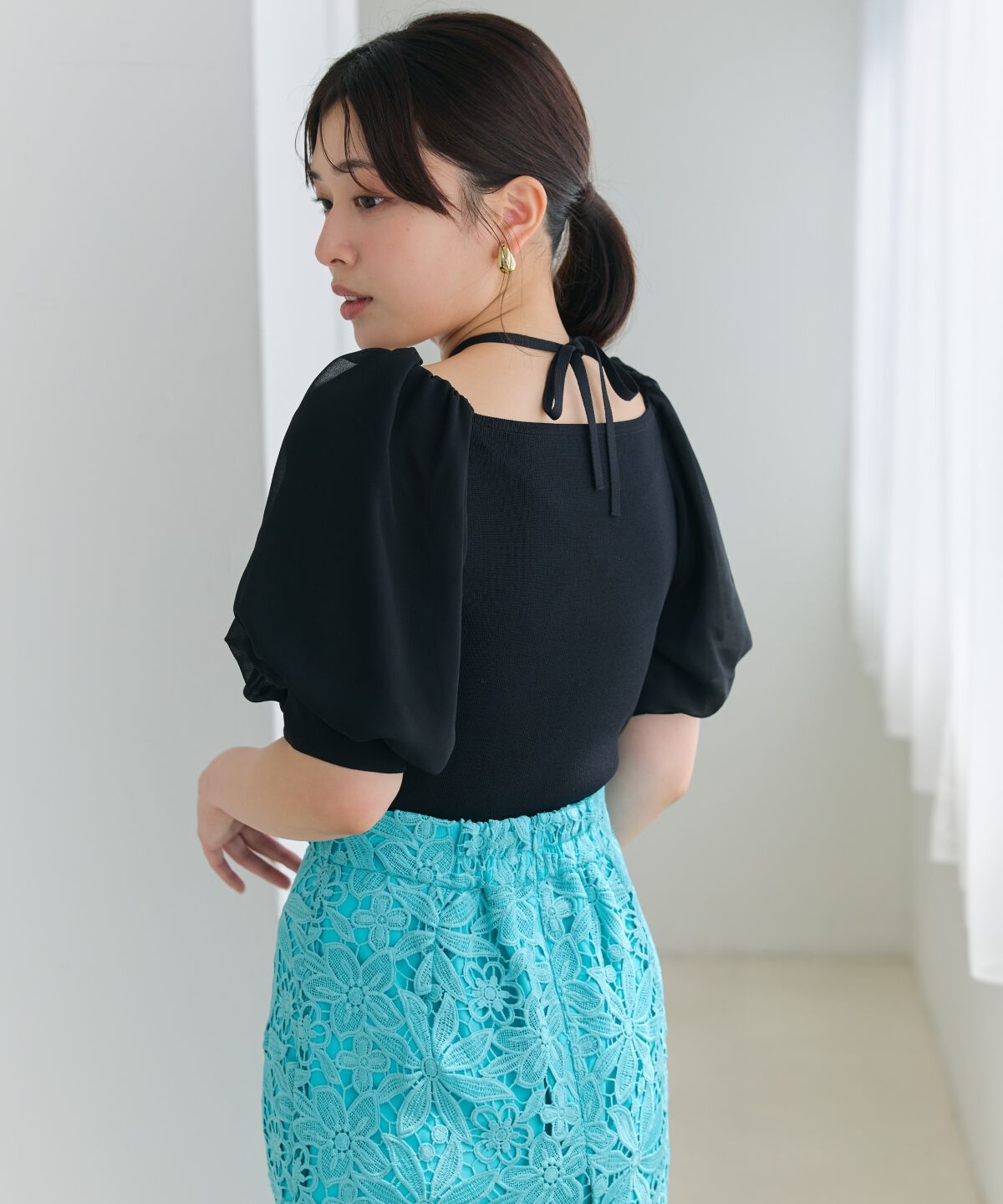 アンドクチュール「ケミカルレースタイトスカート」|タイト|