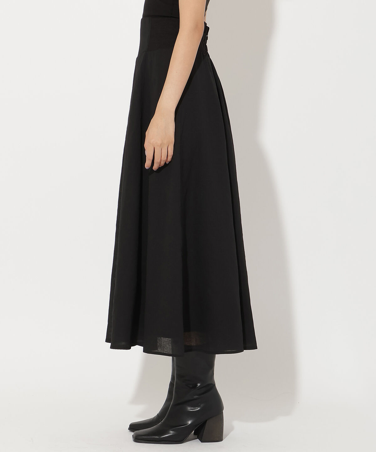 アンドクチュール「サイドリブシアーフレアスカート」|フレア|