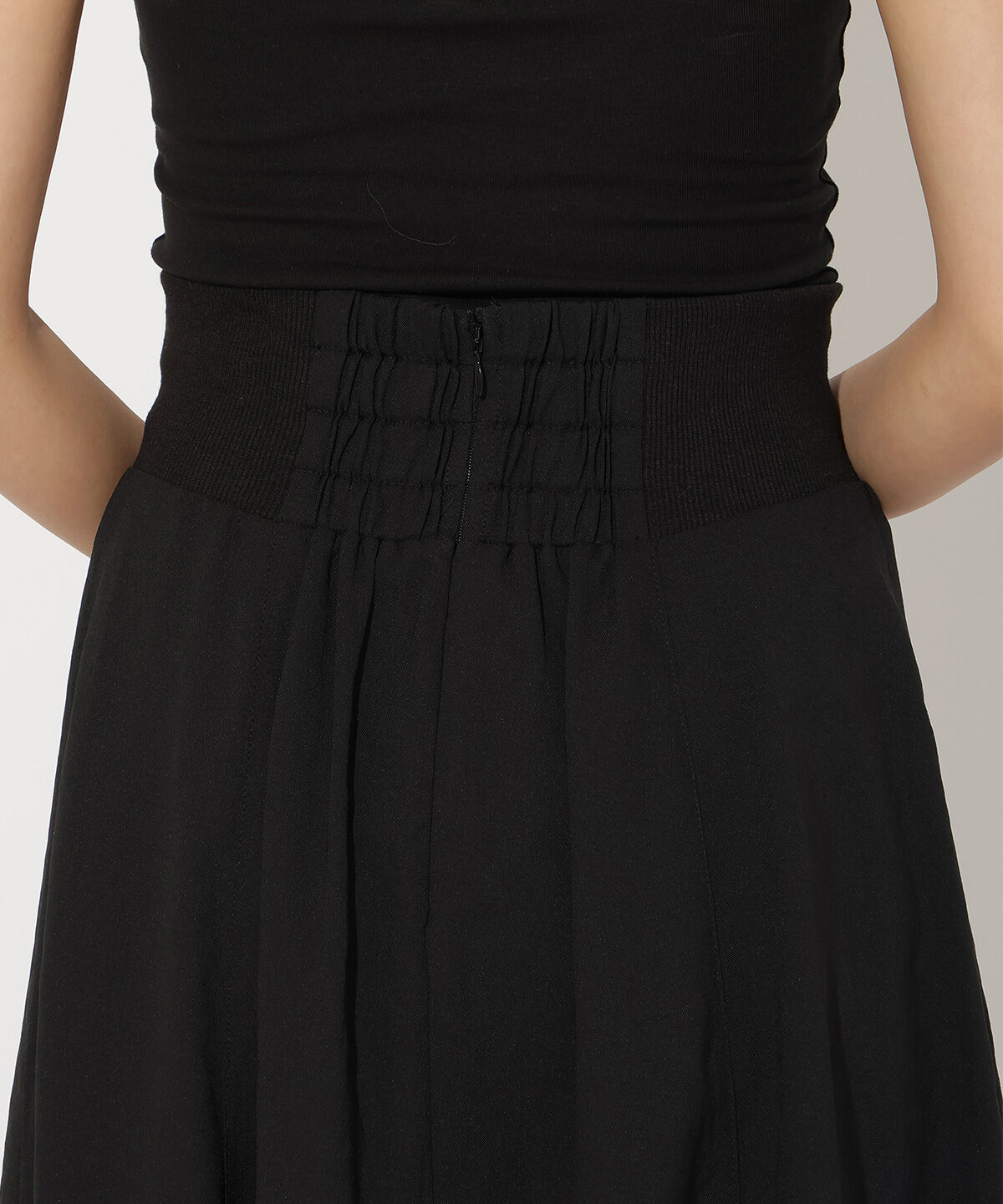 アンドクチュール「サイドリブシアーフレアスカート」|フレア|