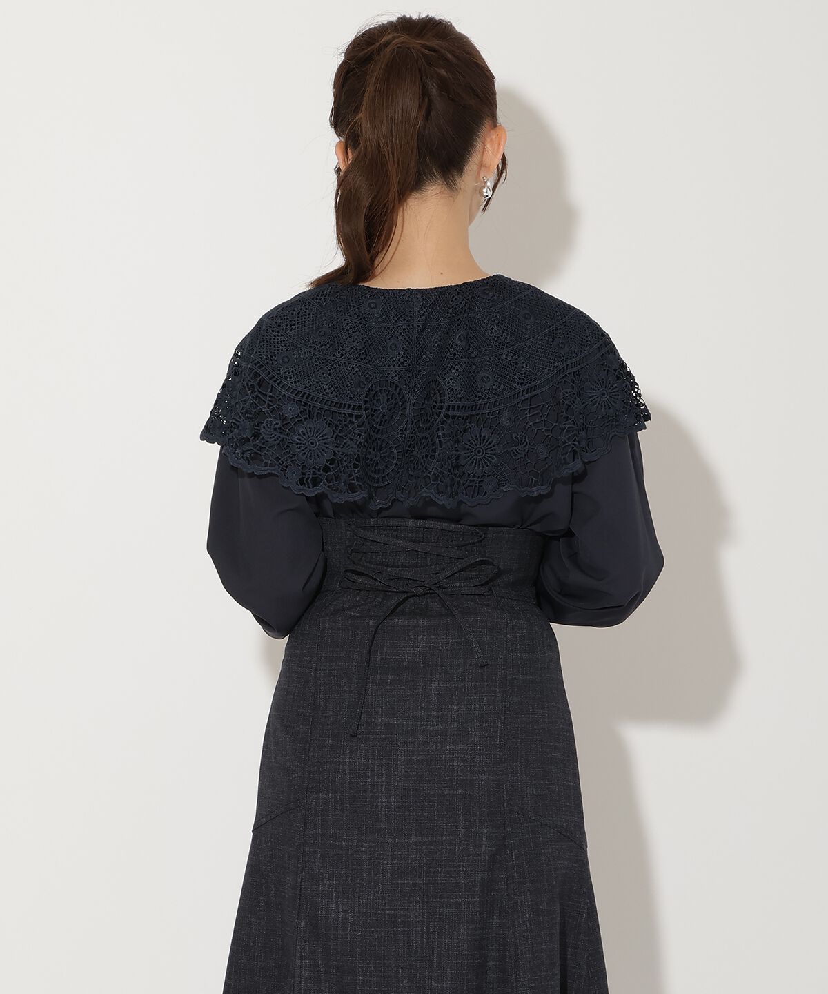 アンドクチュール「レースカラーブラウス」|シャツ・ブラウス|