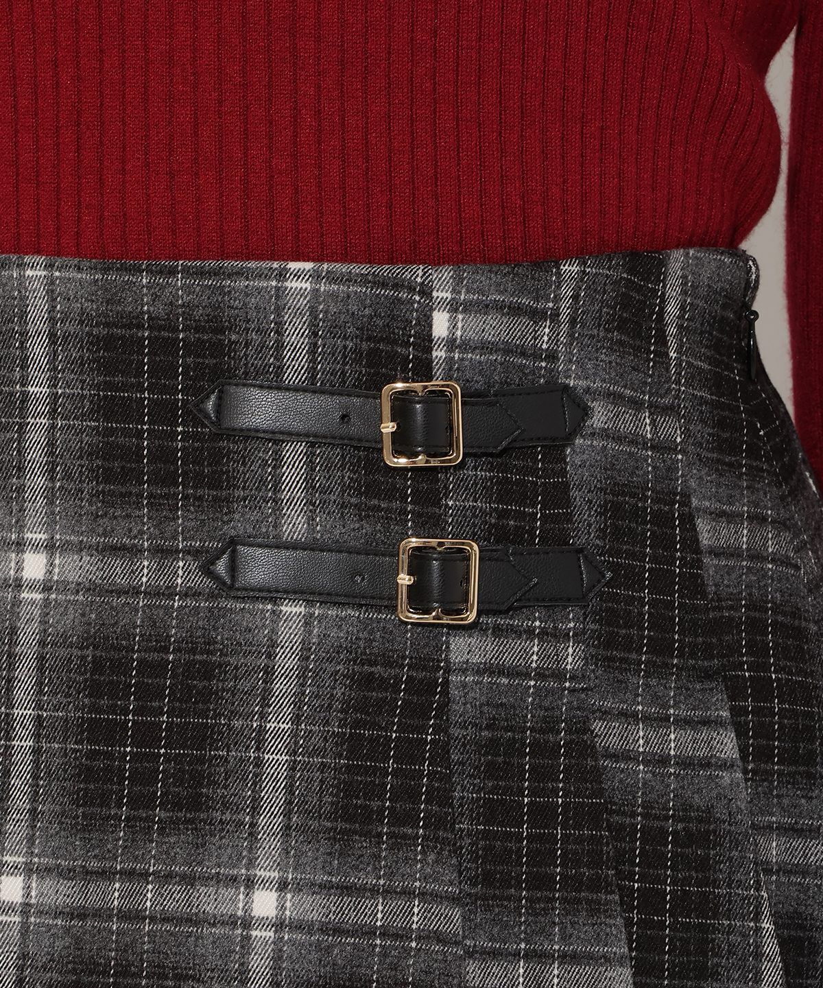 アンドクチュール「チェックミニスカート」|台形|