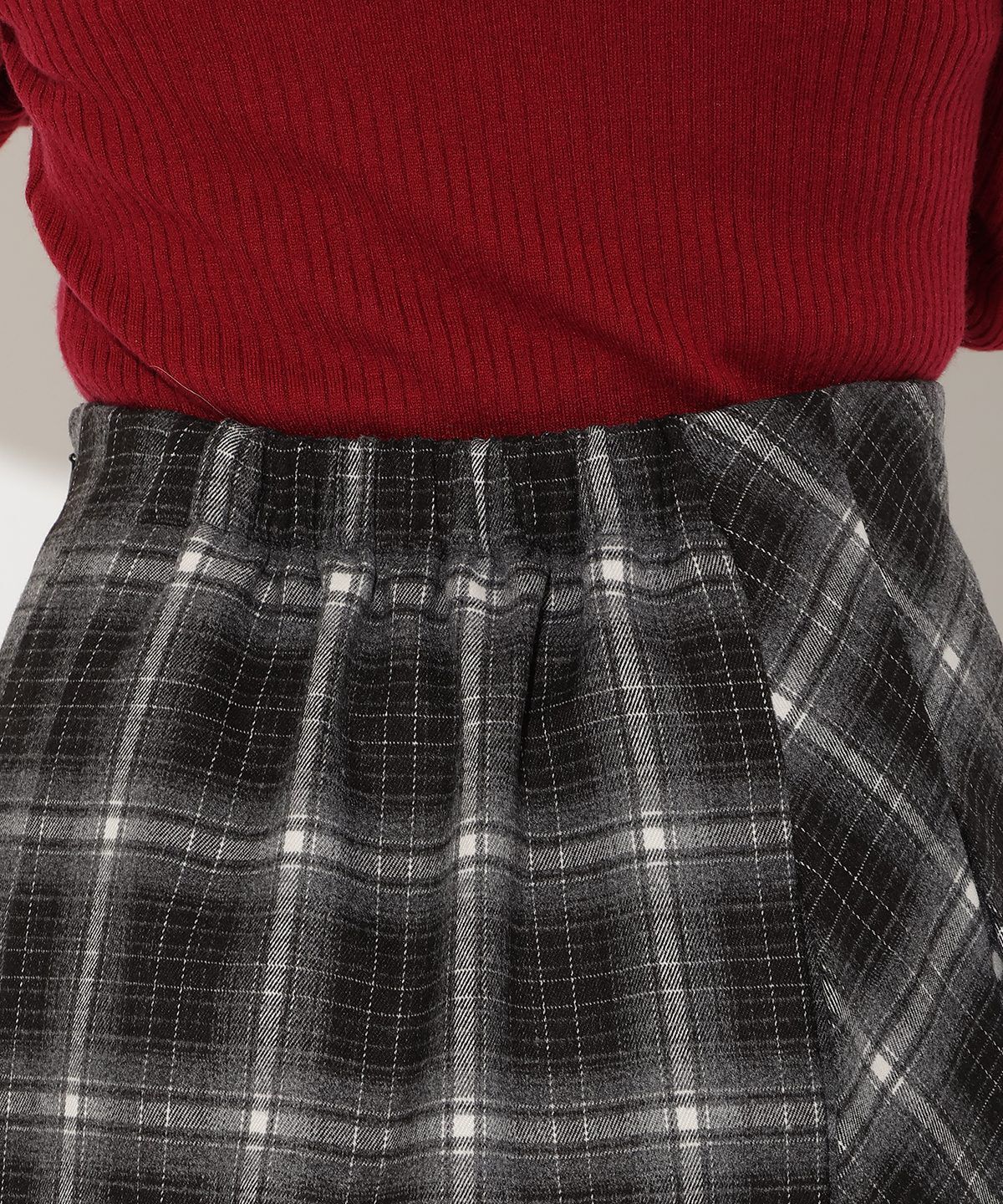 アンドクチュール「チェックミニスカート」|台形|