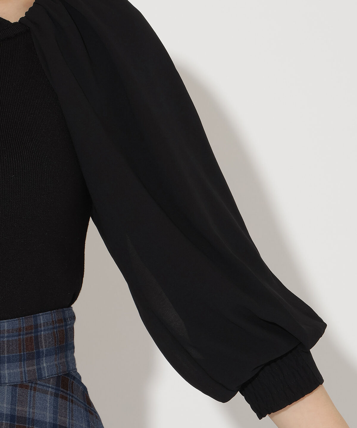 アンドクチュール「7分袖ホルターリボンニットプルオーバー」|ニット・セーター|