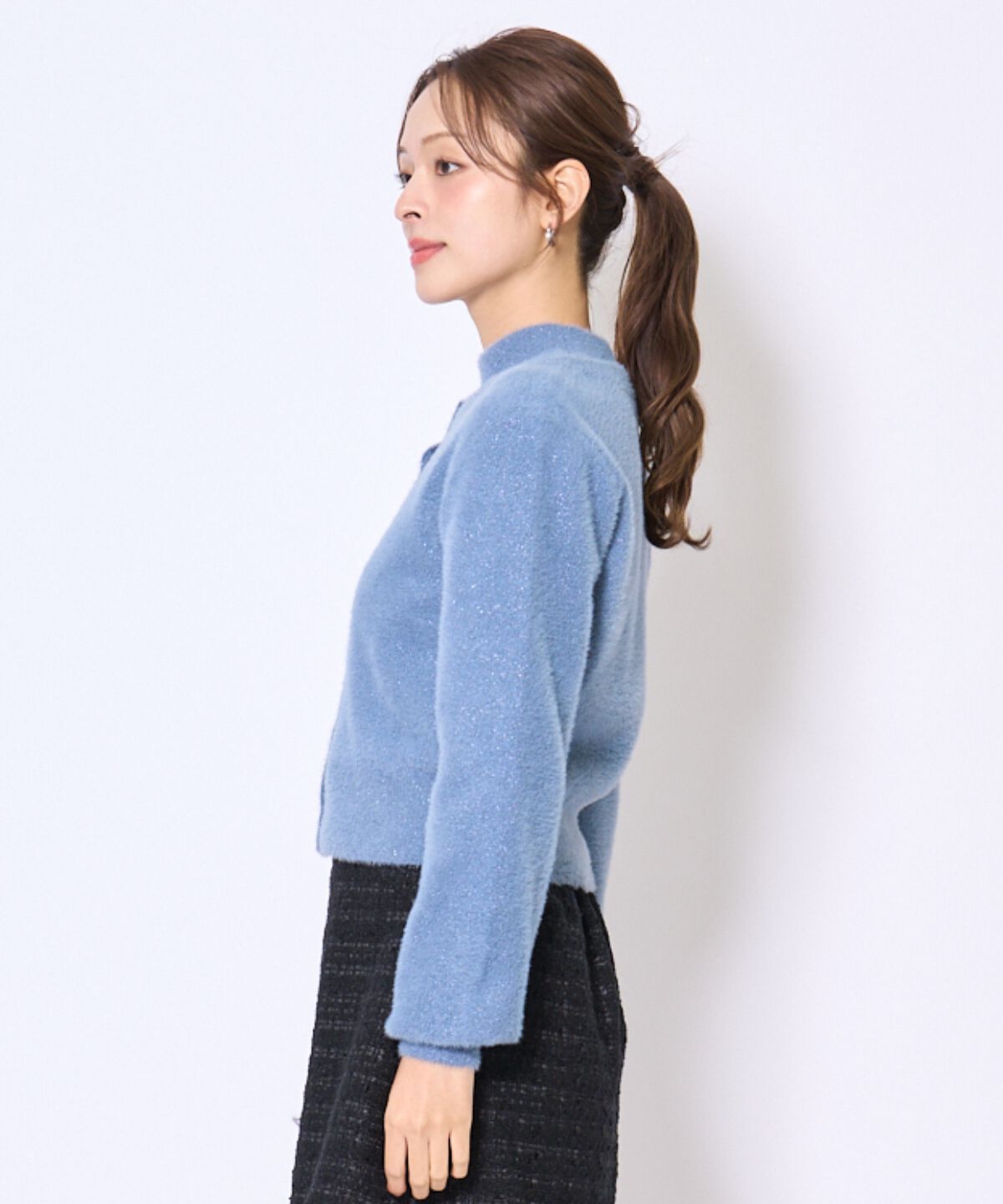 アンドクチュール「ラメフェザーニットアンサンブル」|カーディガン|