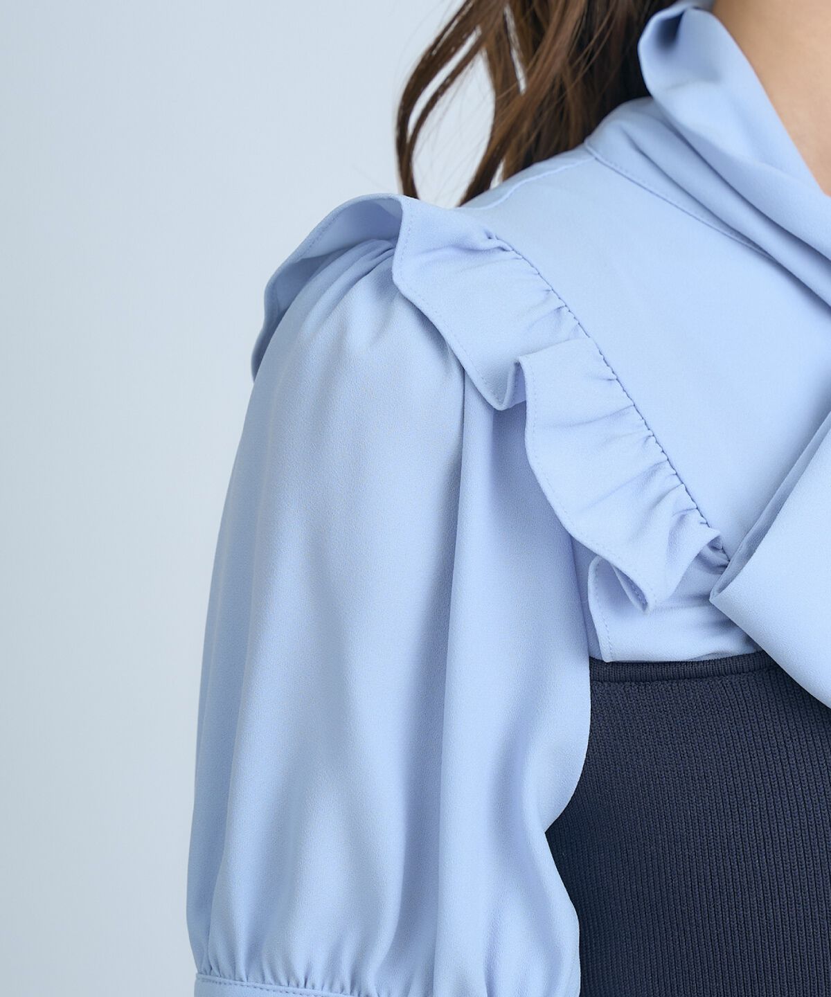 アンドクチュール「ニットビスチェ風ボウタイワンピース」|ワンピース|