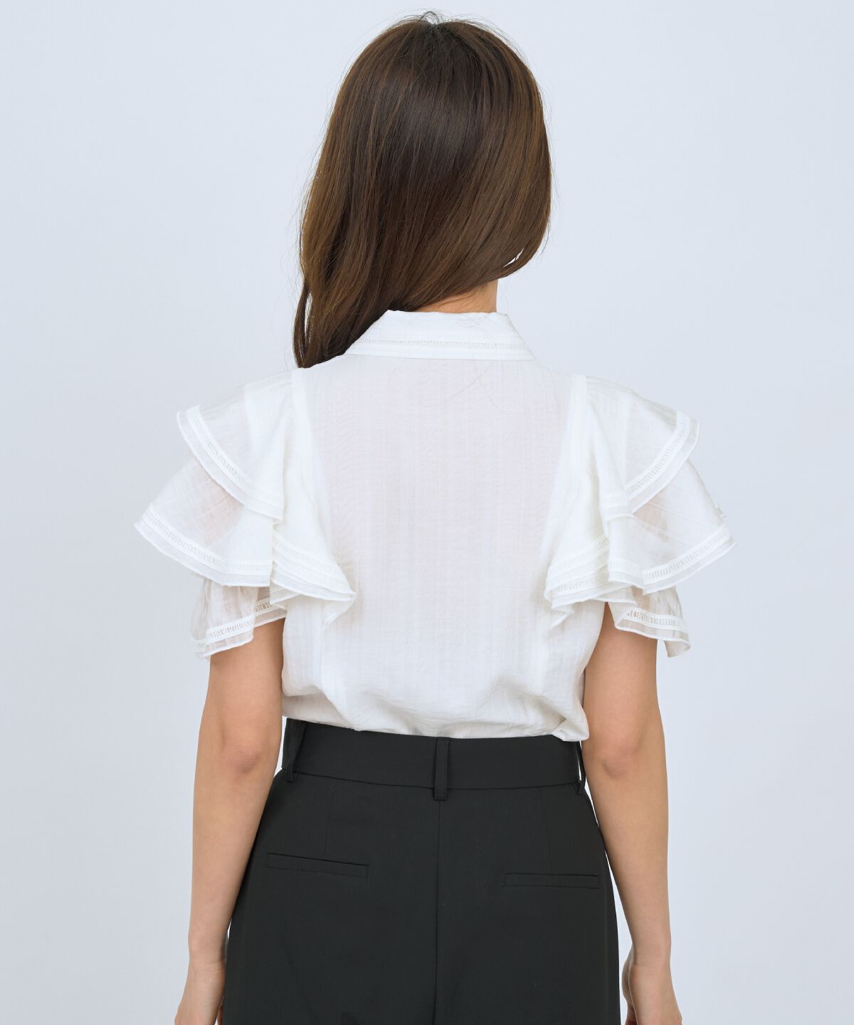 アンドクチュール「ラッフルスリーブシャツブラウス」|シャツ・ブラウス|