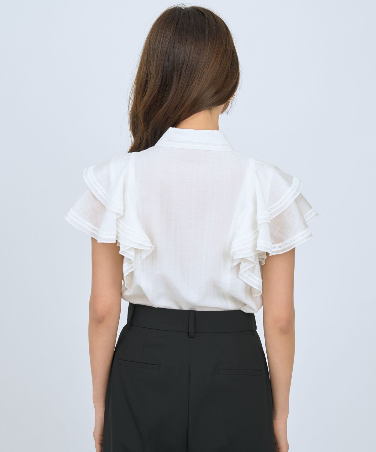 アンドクチュール「ラッフルスリーブシャツブラウス」|シャツ・ブラウス|