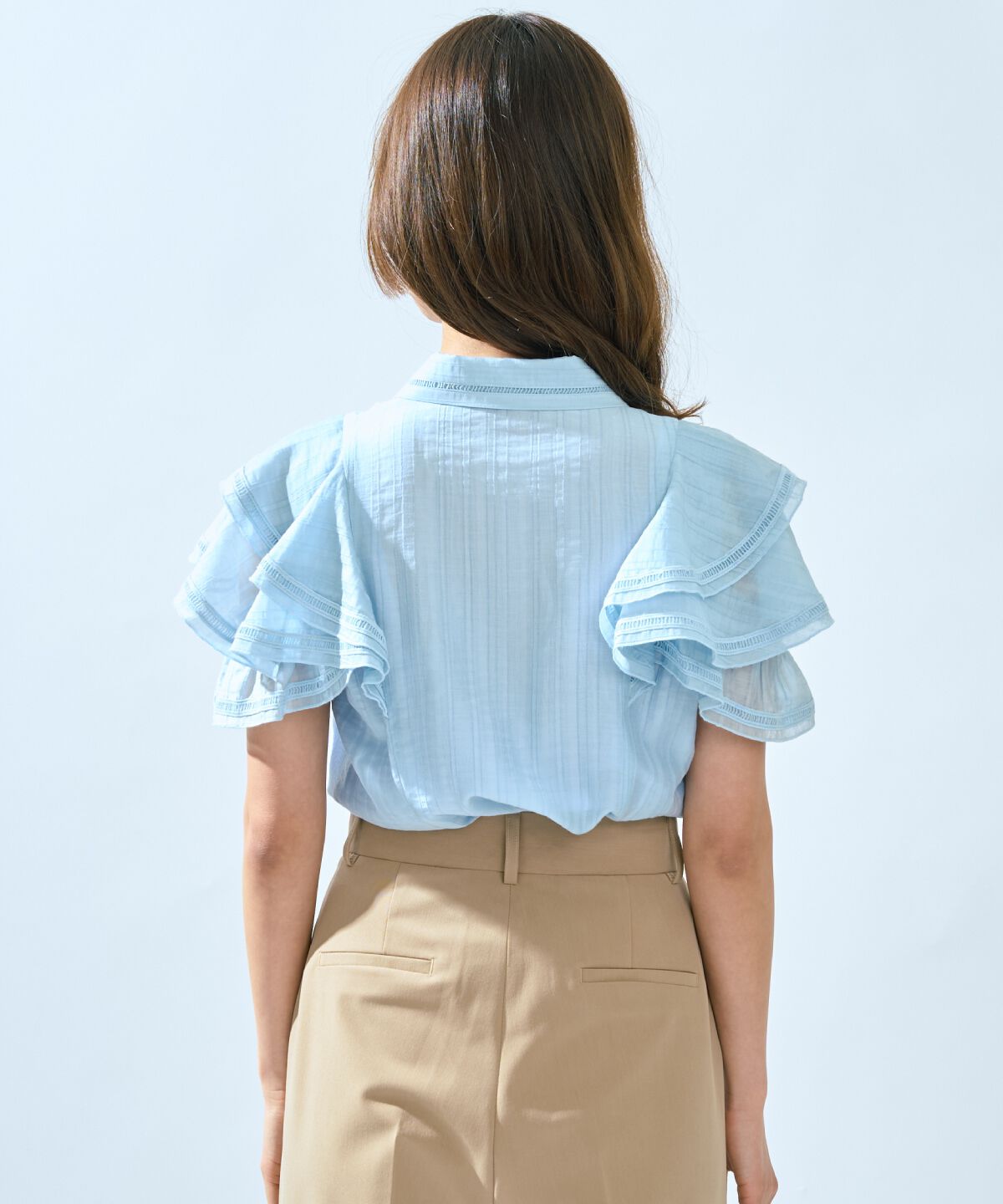 アンドクチュール「ラッフルスリーブシャツブラウス」|シャツ・ブラウス|