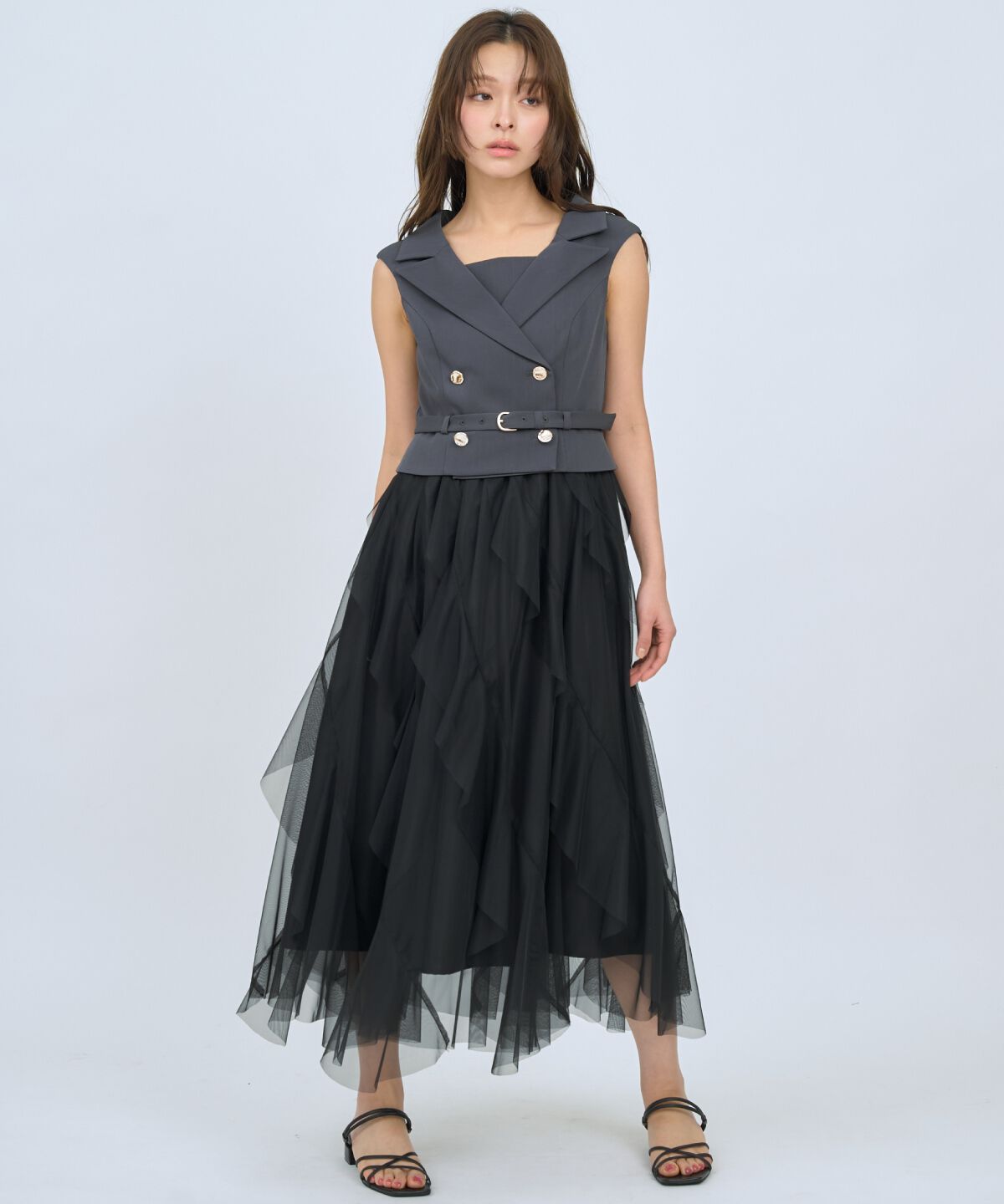 アンドクチュール「アシメチュールトレンチジャンスカ」|ジャンパースカート|