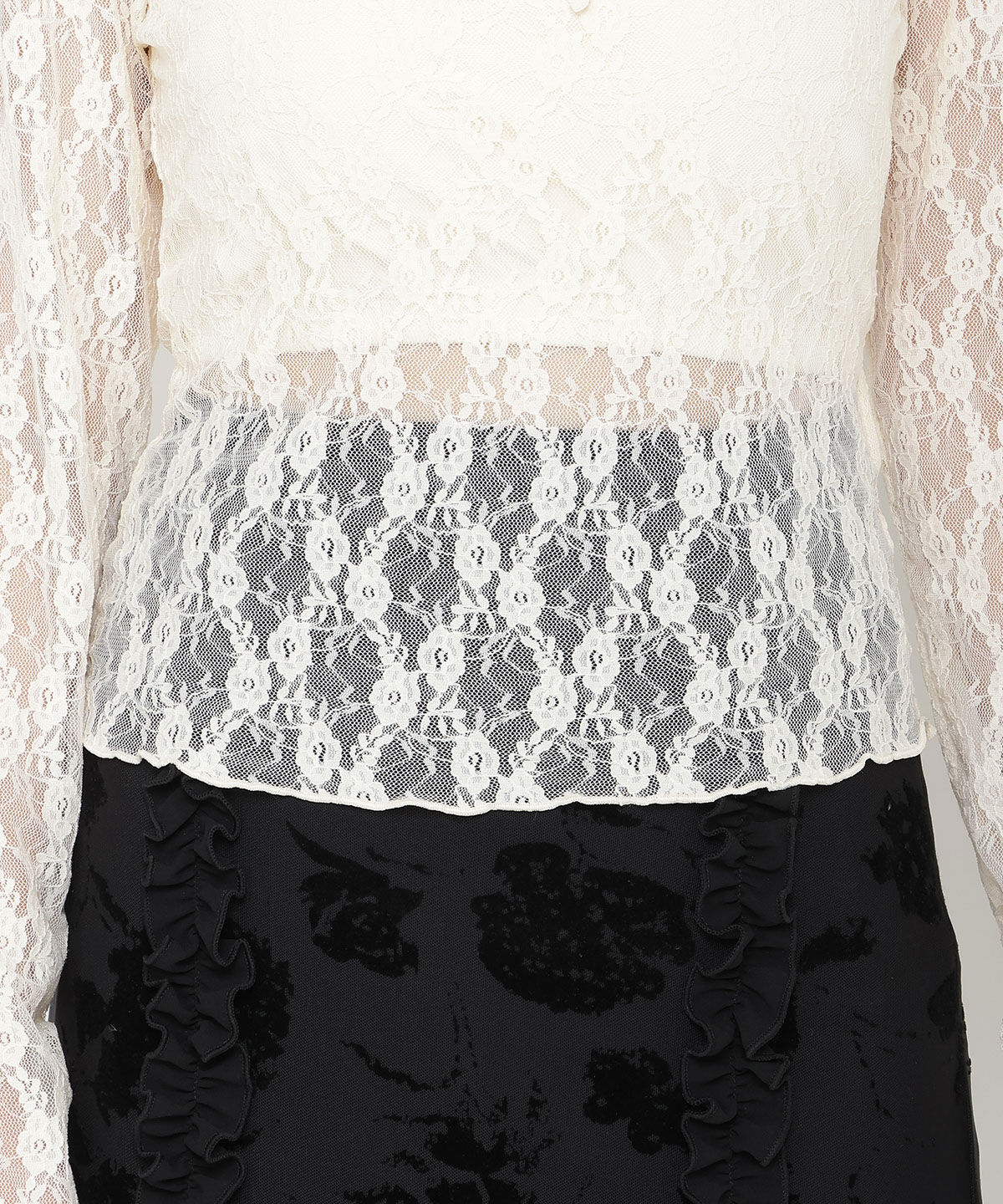 REDYAZEL「ローズブローチレーストップス」|Tシャツ・カットソー|