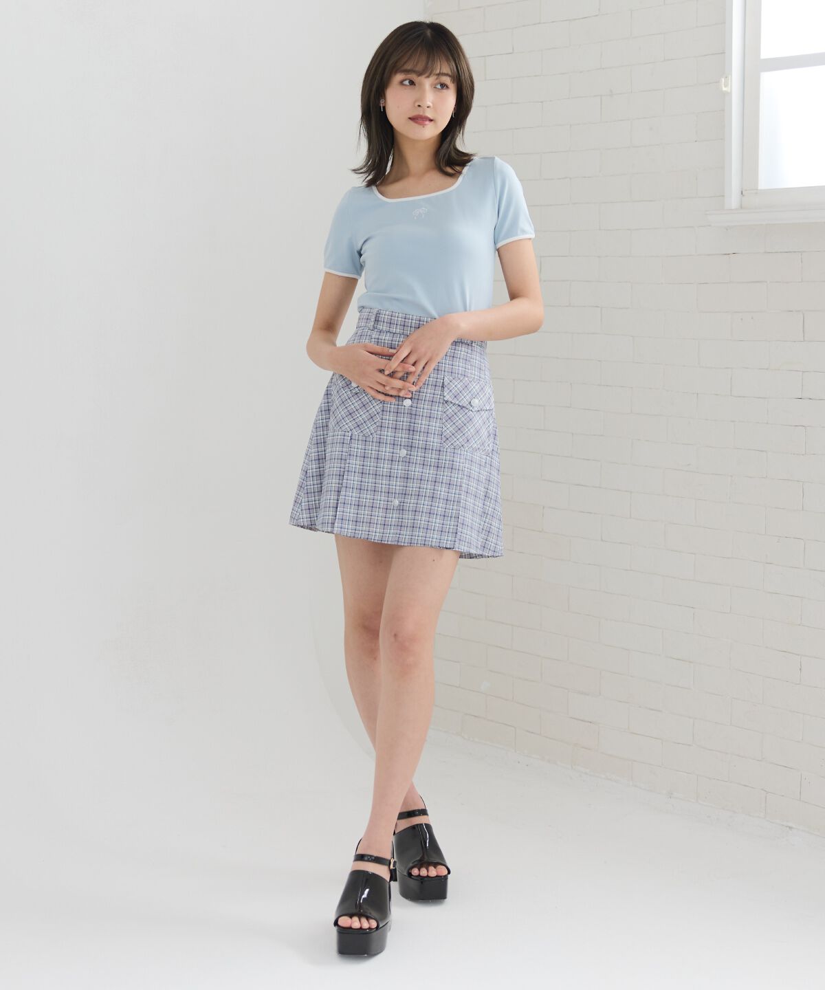 REDYAZEL「リボンエンブロイダリーパイピングＴシャツ」|Tシャツ・カットソー|