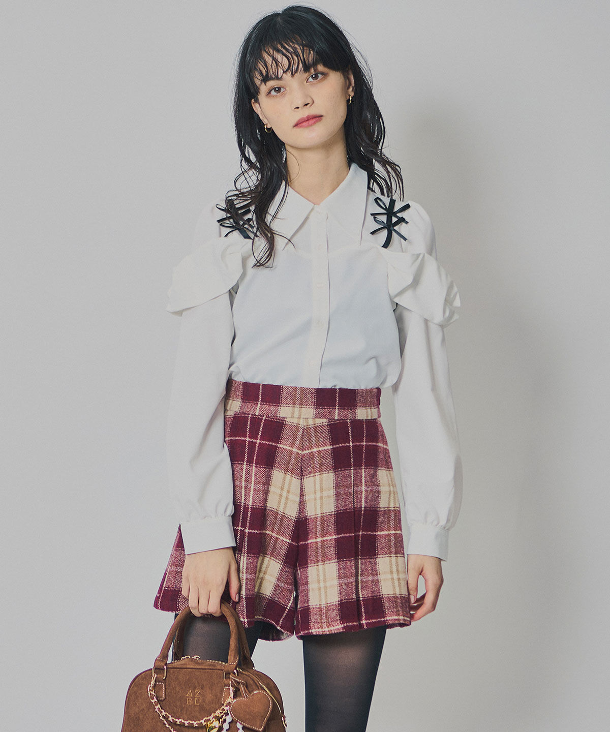 REDYAZEL「リボンフリルショルダーブラウス」|シャツ・ブラウス|