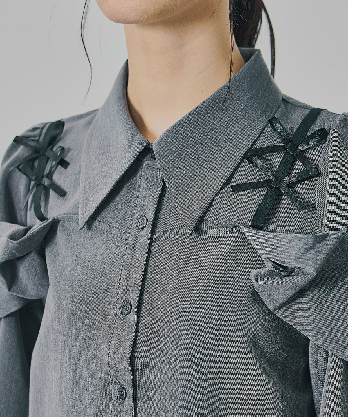 REDYAZEL「リボンフリルショルダーブラウス」|シャツ・ブラウス|