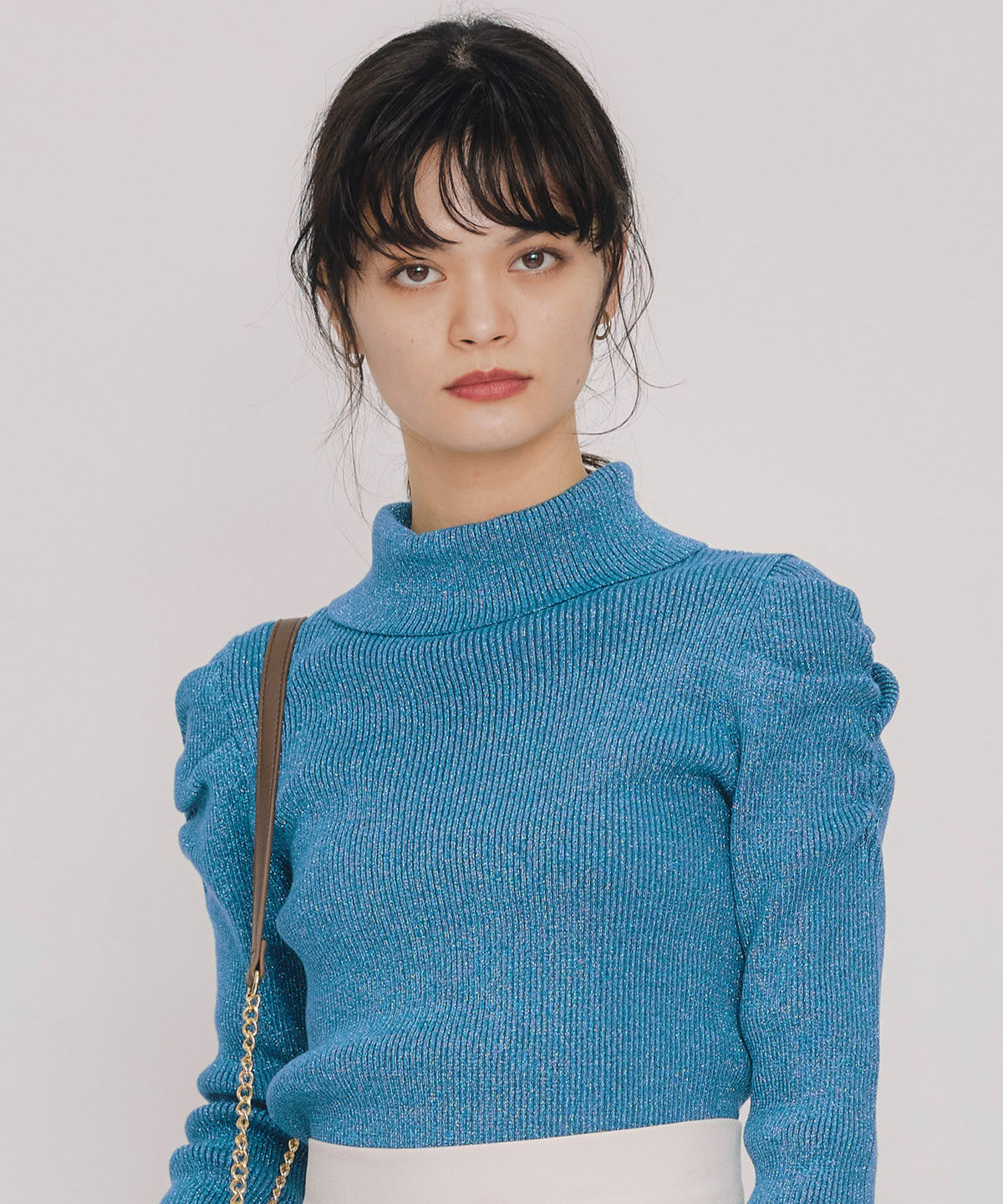 REDYAZEL「ラメタートルニットプルオーバー」|ニット・セーター|グリーン