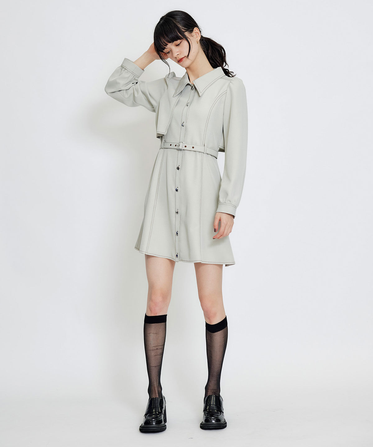 REDYAZEL「レザーライクチャンキーヒールローファー」|パンプス|