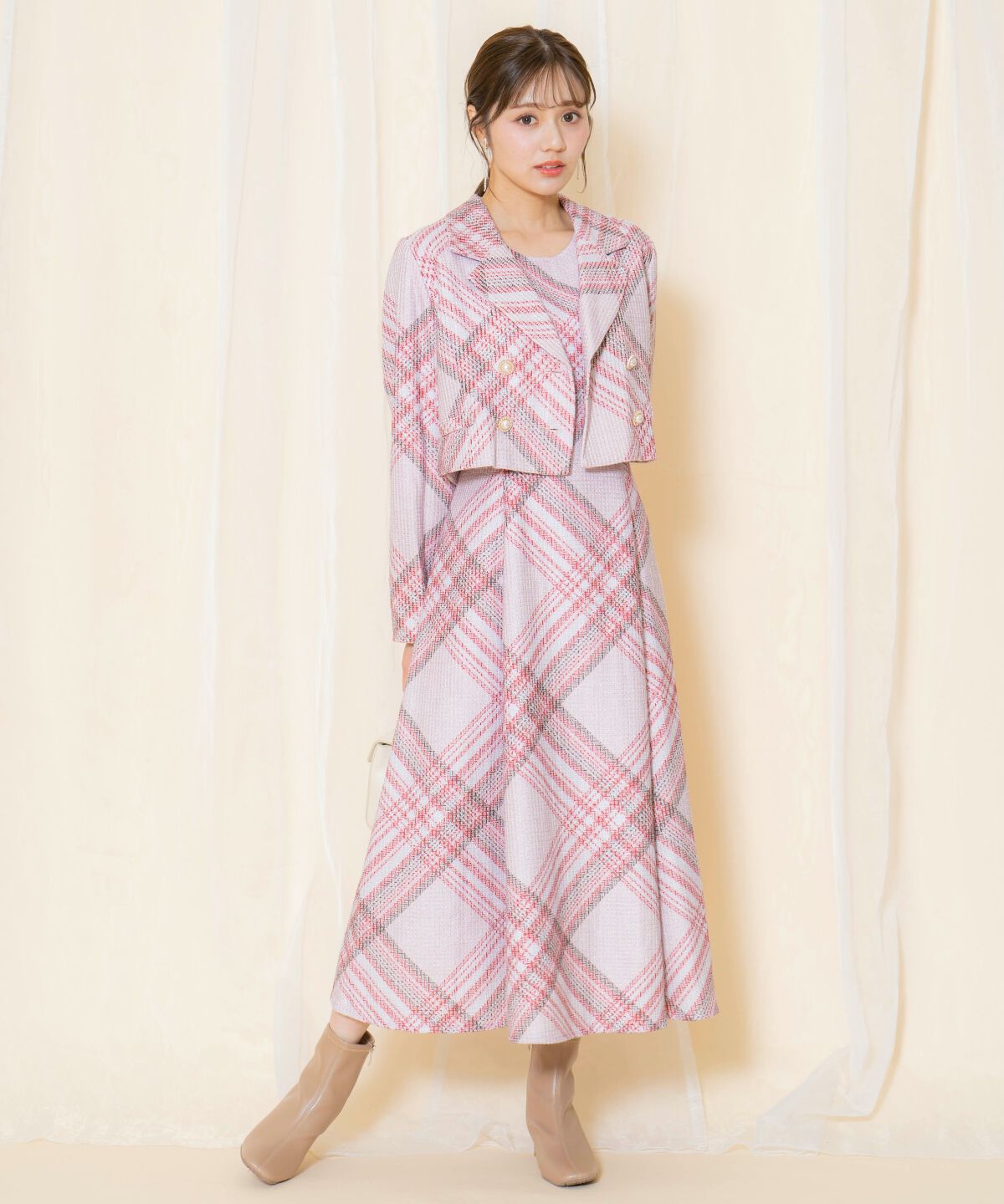 WILLSELECTION「ツイードチェックショートジャケット」|テーラードジャケット|