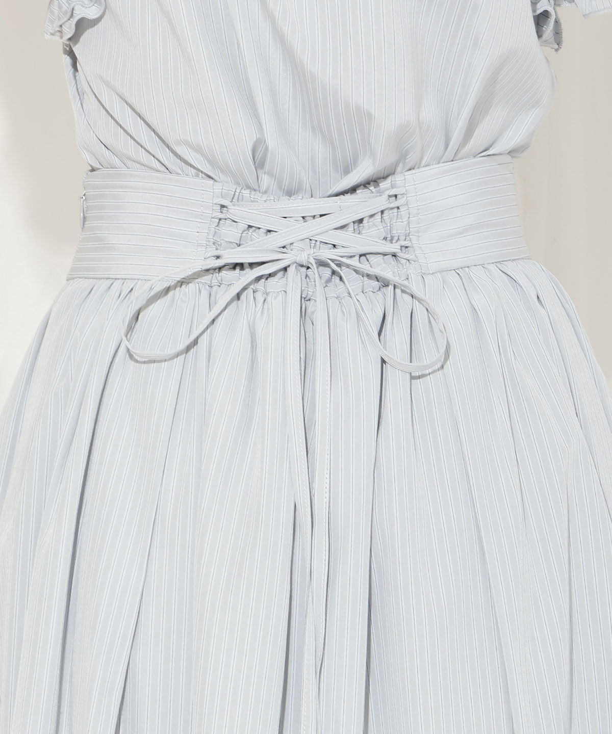 WILLSELECTION「バックレースアップストライプスカート」|フレア|