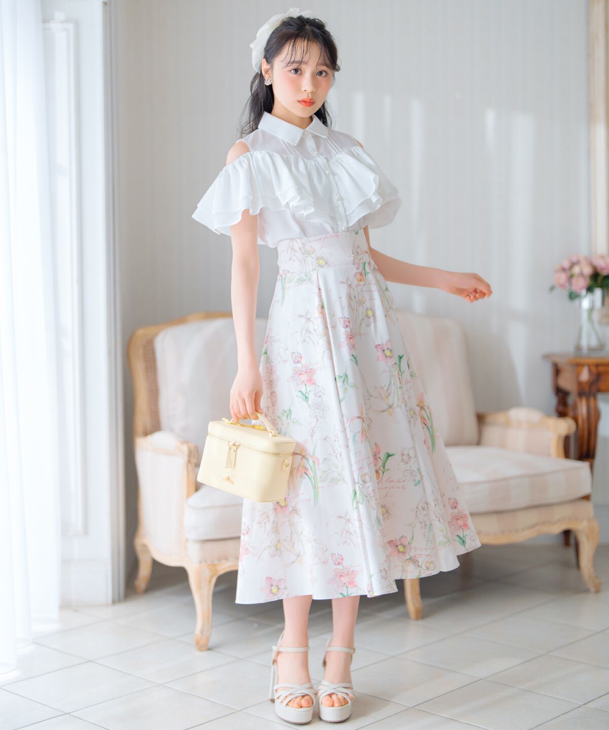 WILLSELECTION「ボタニカルフラワータックフレアスカート」|フレア|