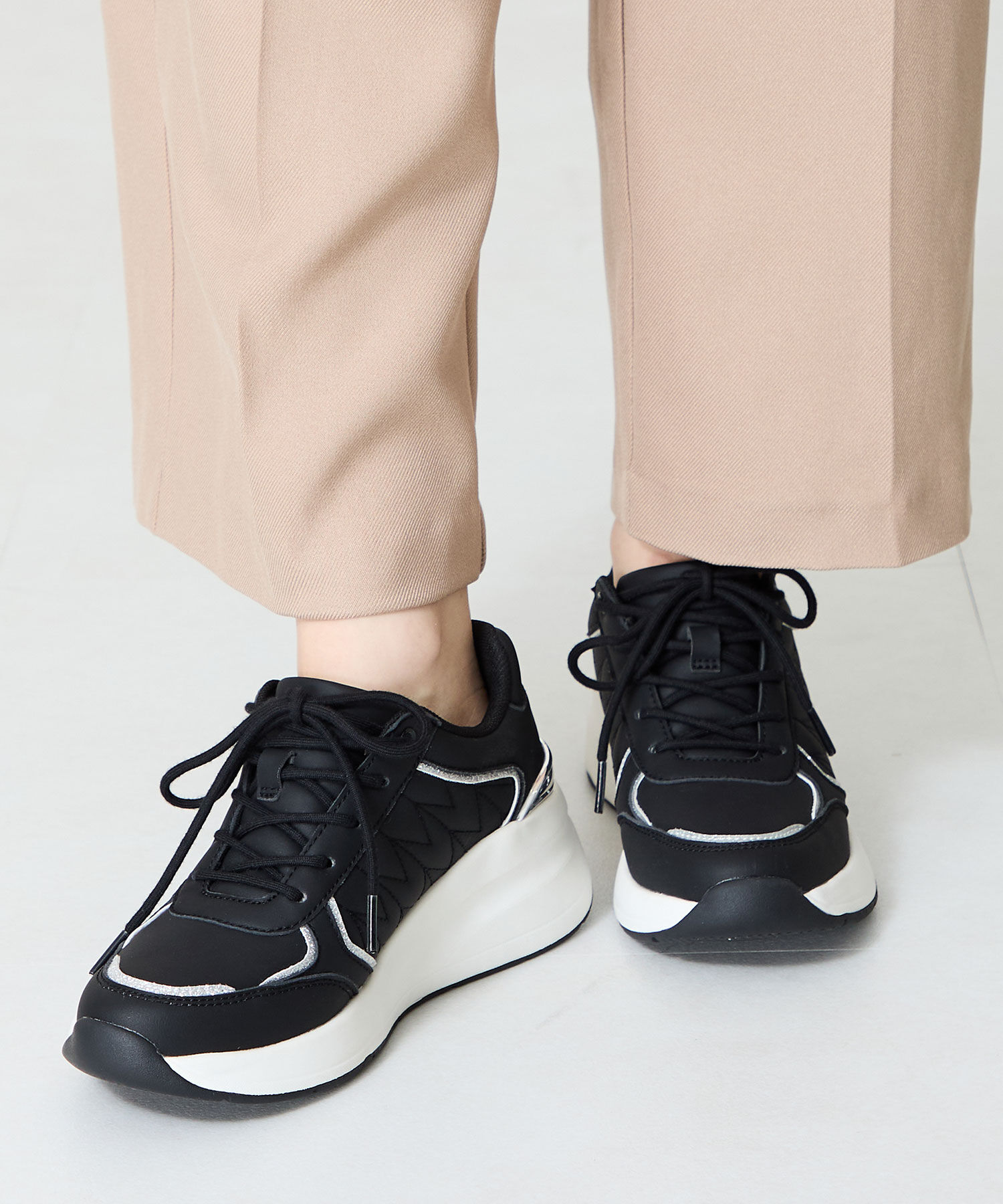 ORiental TRaffic「ステッチデザインヒールスニーカー/OT3766 スニーカー　カジュアル 人気 トレンド」|スニーカー|