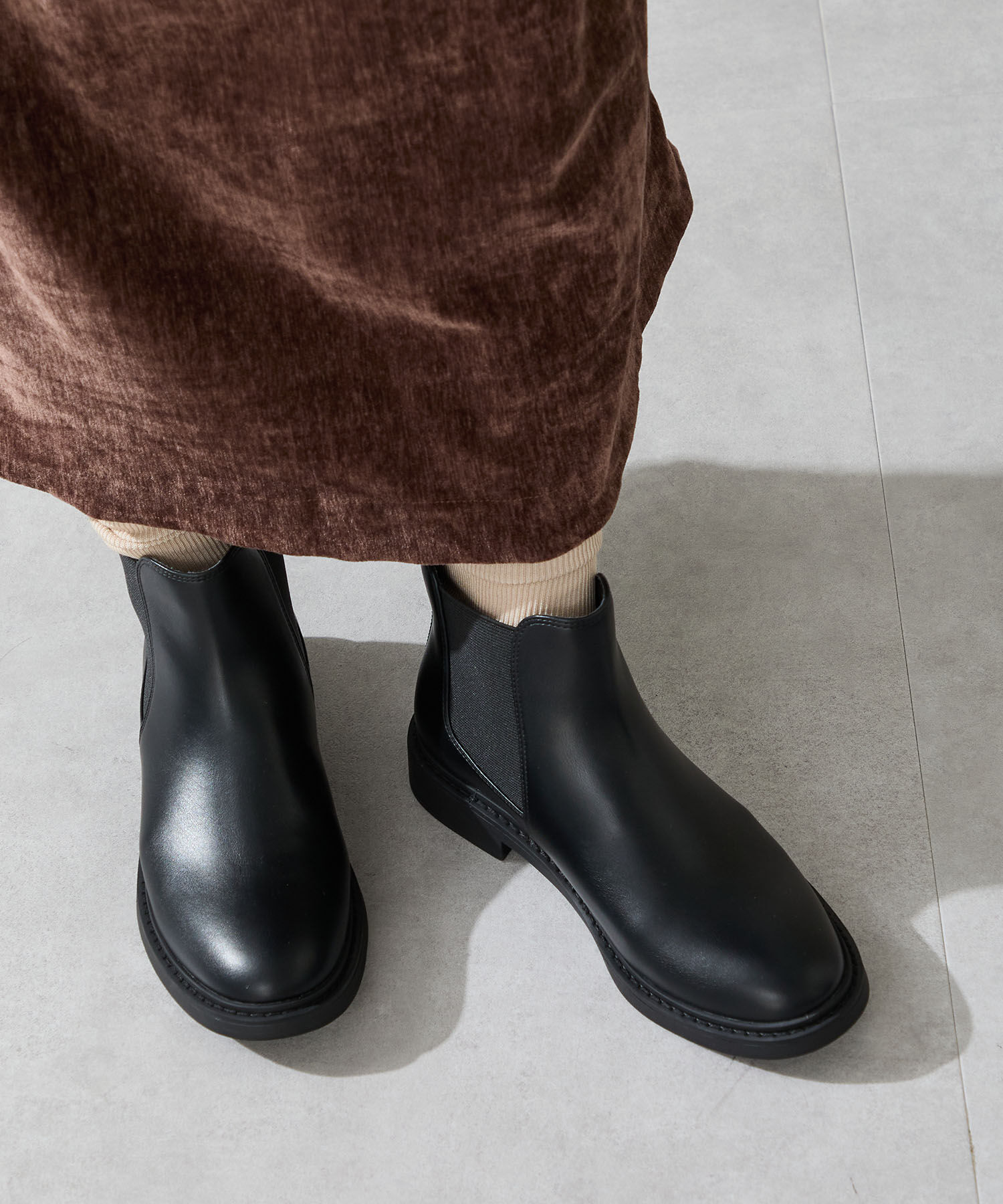 WA Oriental TRaffic「アーモンドトゥ フラット サイドゴアブーツ /52405 ショートブーツ」|ショートブーツ|