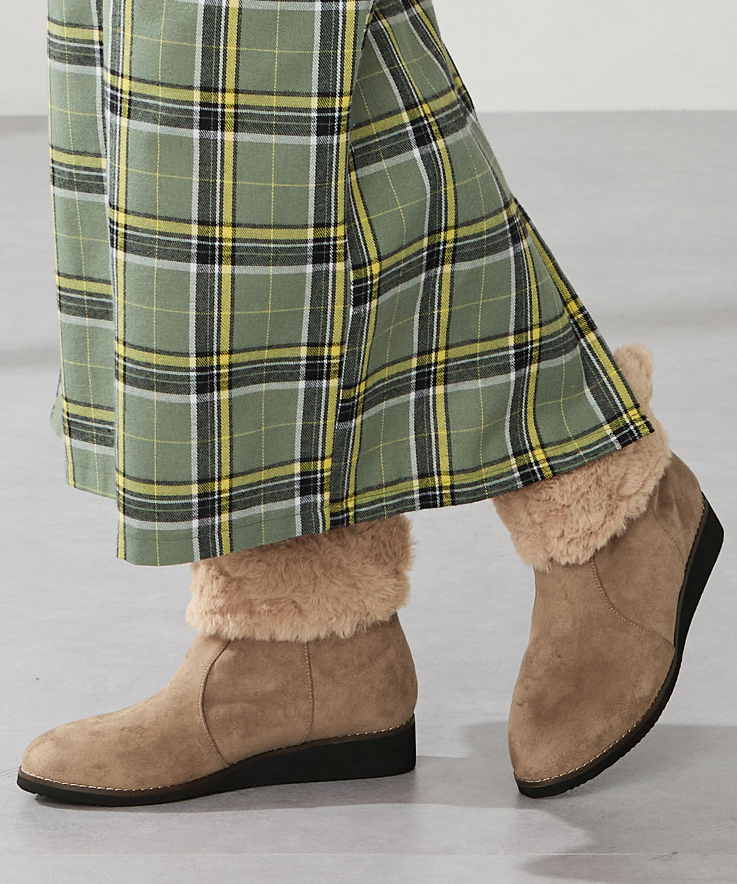 WA Oriental TRaffic「たっぷりファーウエッジソールブーツ/52411」|ショートブーツ|