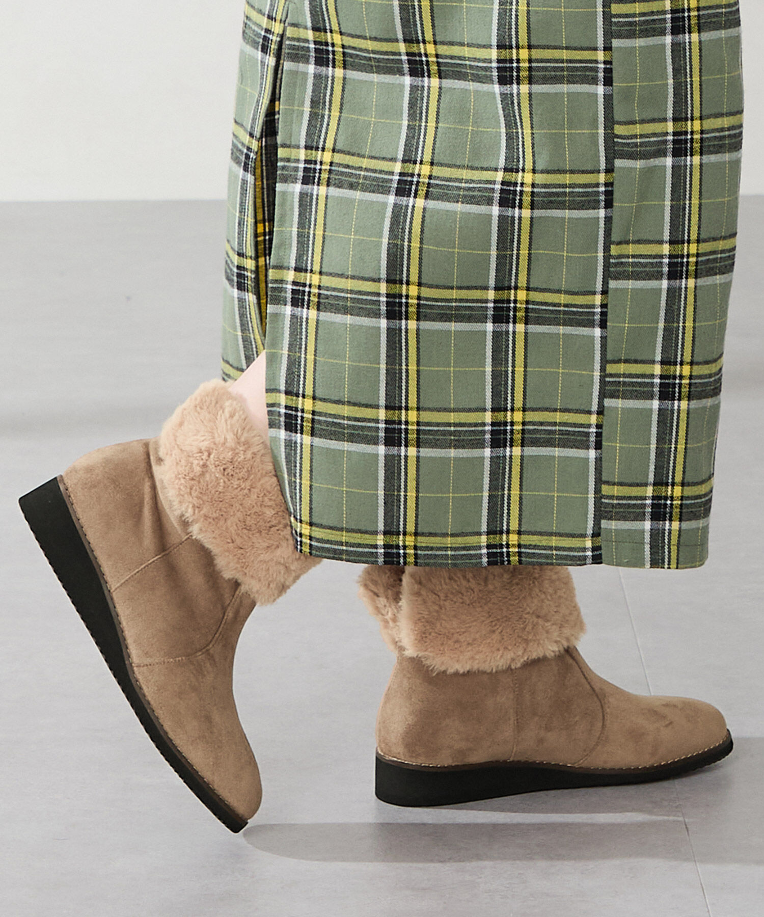 WA Oriental TRaffic「たっぷりファーウエッジソールブーツ/52411」|ショートブーツ|