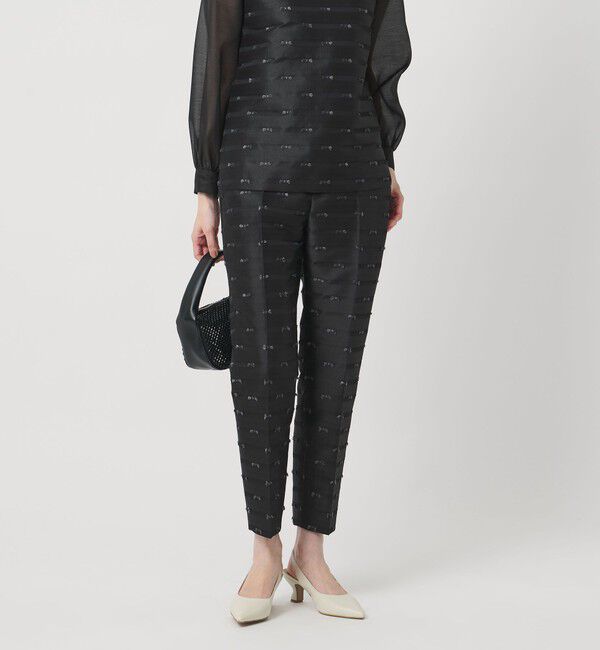 UNITED ARROWS「リボン カットジャガード パンツ」|スラックス|