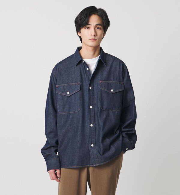 UNITED ARROWS「【別注】＜WESCOT＞ ワンウォッシュ デニム シャツ」|シャツ・ブラウス|NAVY