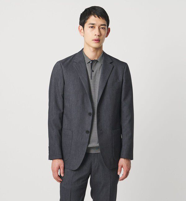 UNITED ARROWS「デニムライク シングル ２ボタン テーラード ジャケット UA COZY　ウォッシャブル　ヨコストレッチ　防しわ」|テーラードジャケット|