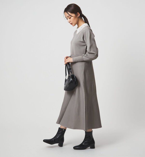 UNITED ARROWS green label relaxing「エリレース 2WAY ニット ワンピース ウォッシャブル」|ワンピース|