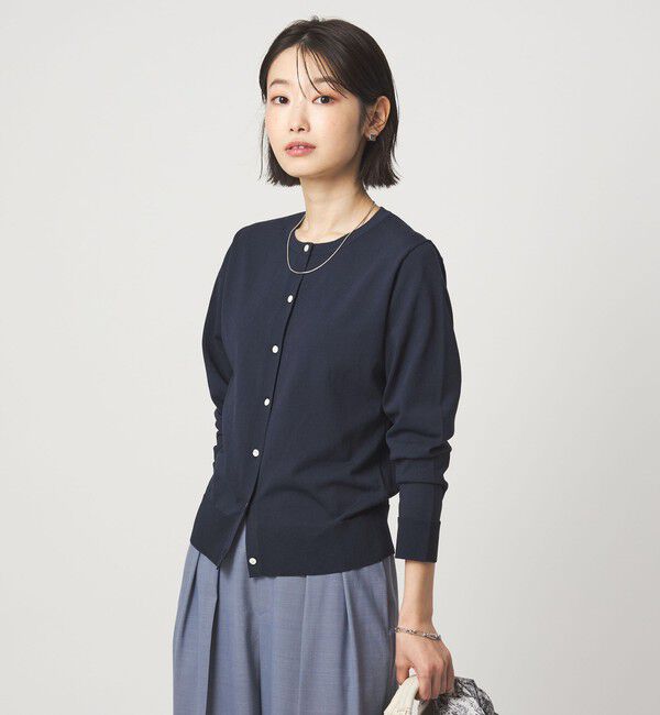 UNITED ARROWS green label relaxing「HIYOKE クルーネック ニット カーディガン マシンウォッシャブル 接触冷感 UVカット 遮熱」|カーディガン|