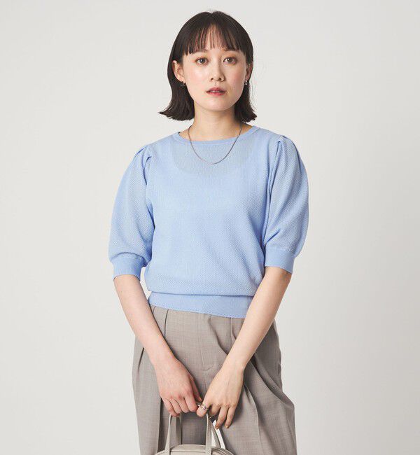 UNITED ARROWS green label relaxing「ハニカム タック スリーブ プルオーバー ニット」|ニット・セーター|