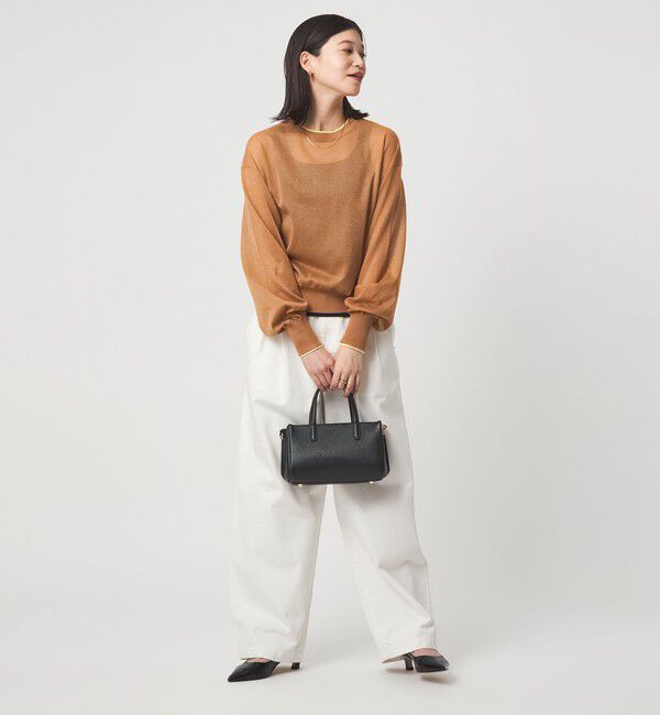 UNITED ARROWS green label relaxing「【WEB限定】＜at ease＞バイカラー シアー ニット プルオーバー」|ニット・セーター|