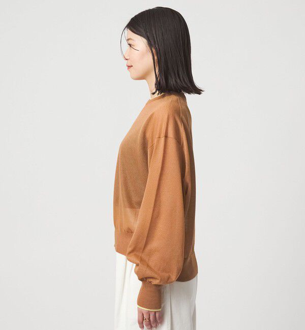 UNITED ARROWS green label relaxing「【WEB限定】＜at ease＞バイカラー シアー ニット プルオーバー」|ニット・セーター|