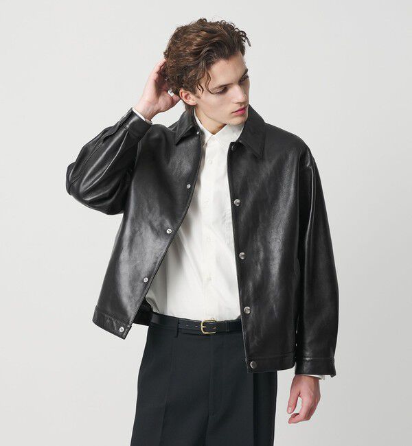 BEAUTY&YOUTH UNITED ARROWS「セミベジタブル レザー トラッカー ジャケット」|その他|BLACK