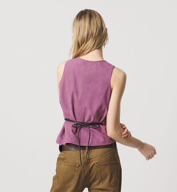 ATTISESSION「＜ATTISESSION＞スエードライク ナローベルト トップス」|ベスト・ジレ|