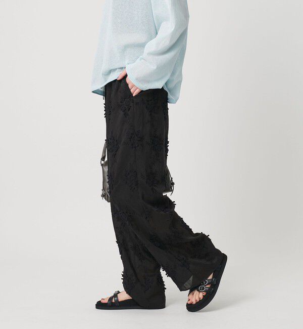 BEAUTY&YOUTH UNITED ARROWS「セルロースナイロン エンブロイダリー イージーパンツ」|その他|BLACK