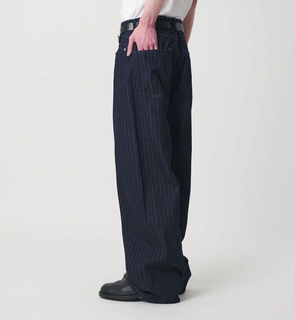 MONKEY TIME「ドビー ストライプ デニム バギー パンツ」|チノ|