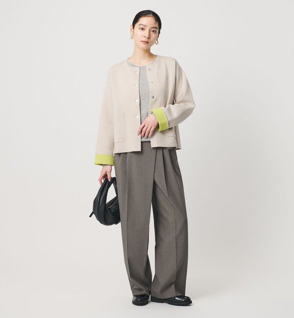 BEAUTY&YOUTH UNITED ARROWS「【WEB限定 Wardrobe DAILY MINIMAL】バイカラー スナップボタンカーディガン ウォッシャブル」|カーディガン|