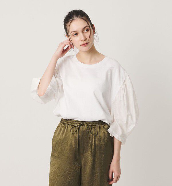 BEAUTY&YOUTH UNITED ARROWS「＜dahl&rsquo;ia＞リメイク パワーショルダー プルオーバー」|Tシャツ・カットソー|WHITE