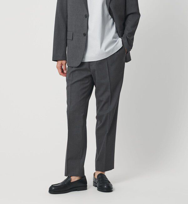 BEAUTY&YOUTH UNITED ARROWS「ASTY 1プリーツ スラックス NO.5 セットアップ対応」|チノ|DK.GRAY