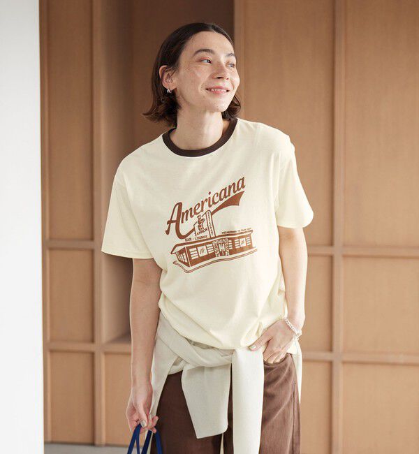 BEAUTY&YOUTH UNITED ARROWS「【WEB限定/別注】＜Americana＞リンガーTシャツ」|Tシャツ・カットソー|