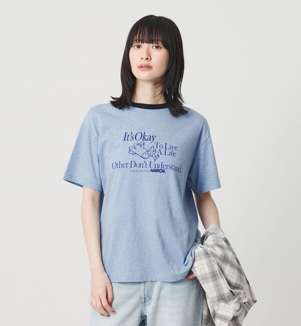 BEAUTY&YOUTH UNITED ARROWS「【WEB限定/別注】＜Americana＞リンガーTシャツ」|Tシャツ・カットソー|LT.BLUE