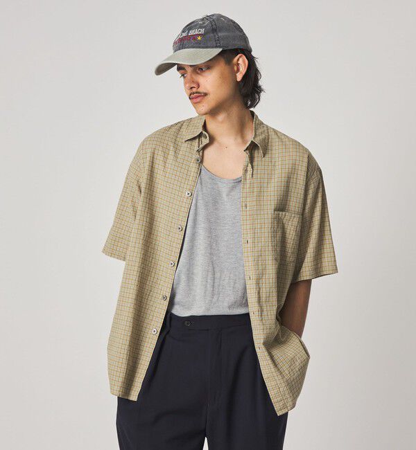 STEVEN ALAN「＜Steven Alan＞ ドビー チェック リバースシーム ショートスリーブ シャツ」|シャツ・ブラウス|