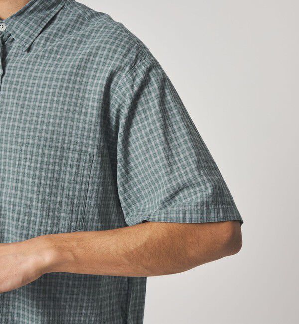 STEVEN ALAN「＜Steven Alan＞ ドビー チェック リバースシーム ショートスリーブ シャツ」|シャツ・ブラウス|