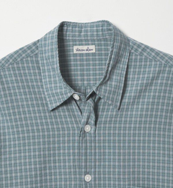 STEVEN ALAN「＜Steven Alan＞ ドビー チェック リバースシーム ショートスリーブ シャツ」|シャツ・ブラウス|