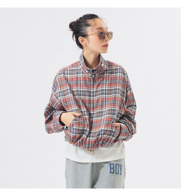 BEAMSBOY「マドラス チェック ブルゾン」|ブルゾン・スタジャン|RED