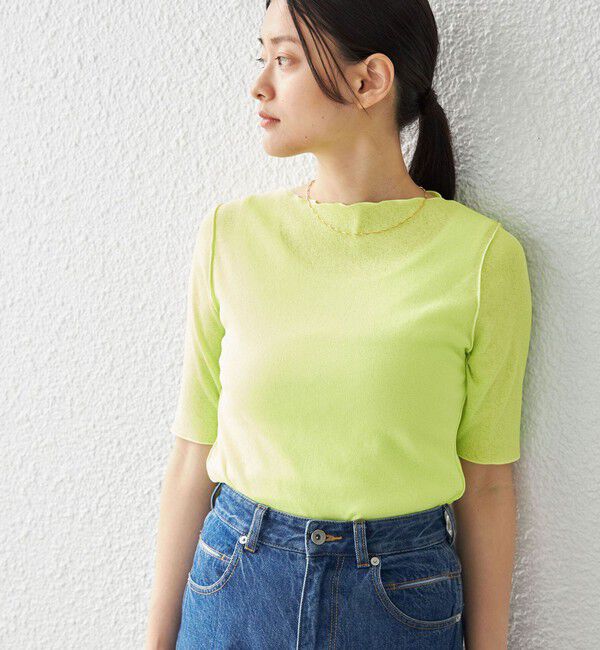 SHIPS for women「〈手洗い可能〉ドライテレコ ボートネック 5分袖 カットソー」|Tシャツ・カットソー|